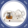 1.0L 1350W ceramic electric kettle with glass tea set