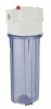 10" home water filter,Clear body,White cap,brass/plastic thread -double o rings
