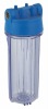 10" home water filter,Clear body,blue cap,brass/plastic thread