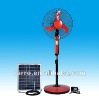 16" solar rechargeable pedestal fan with led light CE-12V16B
