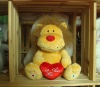 22cm Yellow Stuffed Toy-A Holding Heart Lion
