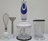 400W.200W cheap multifuctional commercial plastic hand blender with mini chopper and egg whisk