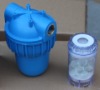 5" home water filter,blue body,blue cap,brass thread