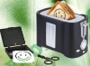 850W 2 slice plastic Logo toaster with CE/GS/EMC/ROHS/LFGB