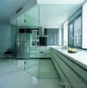 8mm,10mm,12mm Toughened Glass Wall Partition With Modern Kitchen