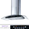 90cm Wall-Mounted Stainless Steel chimney hood with curved glass canopy