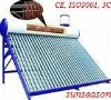 Active solar water heater with inner coil