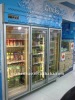 Anti-condensation heating glass door for upright display cooler