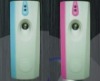 Automatic aerosol fragrance dispenser with button