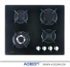 Black tempered glass worktop gas hobs 4 burners - 604BG