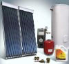 Closed loop evacuated tube solar hot water system with porcelain enamel water storage tank