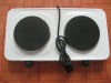 Double burner electric cooking plate