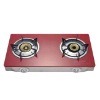 Double burner glass top painted in red gas oven
