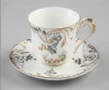 Flat head cup and saucer