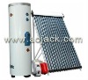 Forced circulation heat pipe solar hot water heating system with porcelain enamel water tank