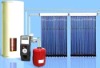 Split pressurized heat pipe solar water heating system with enamel porcelain water tank