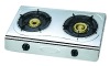 Stainless steel gas cooker with two burner