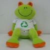 Stuffed Plant Dyeing Frog Toy in Recycle T-shirt