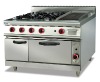 Vertical Gas Range with 4 burners &lava rock grill & oven