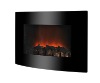 Wall Mounted Electric Fireplace With Curved Tempered Glass