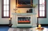 White electrical fireplace