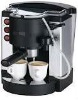 black and silver color semi-automatic coffee maker