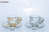ceramic cup and saucer,electro plating porcelain ware