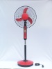 new design 16"solar rechargeable stand fan with LED lamps CE-12V16B