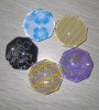 polygon glass magnet buttton /glass buttons with magnet