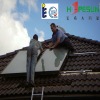 slant roof mounted flat plate solar collector