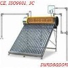 unpressurized solar water heater with copper coil as heat exchanger